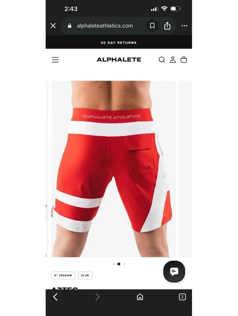Alphalete Aztec Boardshorts Crimson Coin Slim Fit Sz 32 NWT Surf Swim